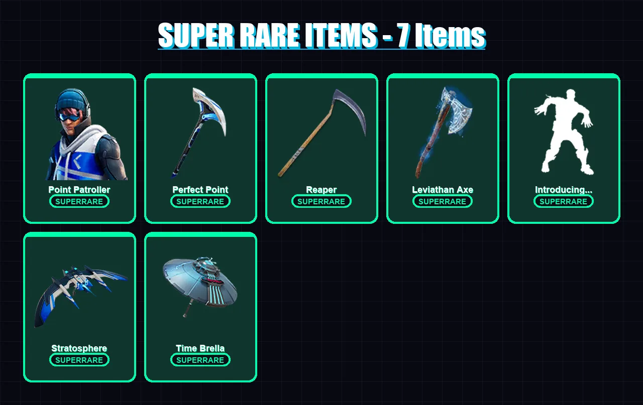 [PS4/PS5/XBOX/PC] | Point Patroller | Fade | Raz | Midas | Mandalorian | 119 skin | 163 pickaxe | 93 emote | 113 glider | Lv1951