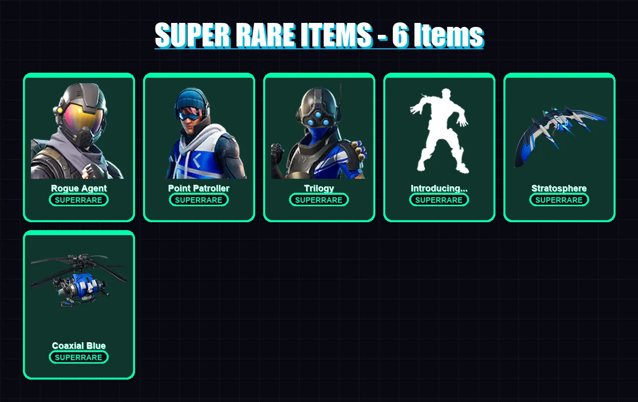 [PC/XBOX/PSN] | Rogue Agent | Point Patroller | Trilogy | Eternal Knight | Gear Specialist Maya | 49 skin | 37 pickaxe | 55 emote | 36 glider | Lv81