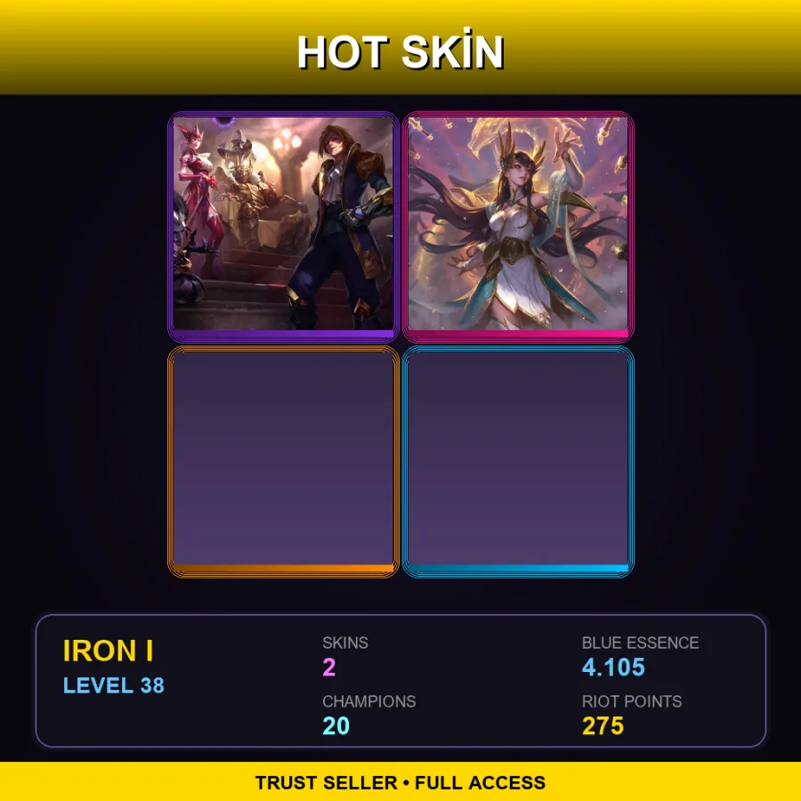 NA | Lv38 | Iron I | 2 Skin | 20 Champ