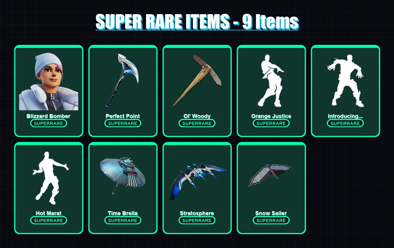 [PC/XBOX] | Blizzard Bomber | Renzo the Destroyer | Omegarok | Era | Optimus Prime | 64 skin | 118 pickaxe | 97 emote | 102 glider | Lv1878