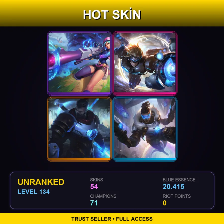 SG | Lv134 | Unranked | 54 Skin | 71 Champ