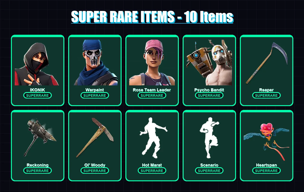 [PC/XBOX/PSN] | IKONIK | Warpaint | Rose Team Leader | Psycho Bandit | Ruin | 80 skin | 85 pickaxe | 81 emote | 71 glider | Lv748