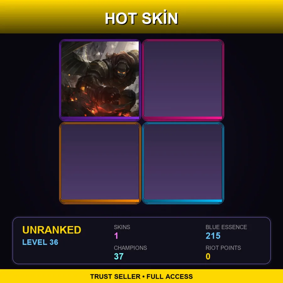 LAS | Lv36 | Unranked | 1 Skin | 37 Champ — LoL account