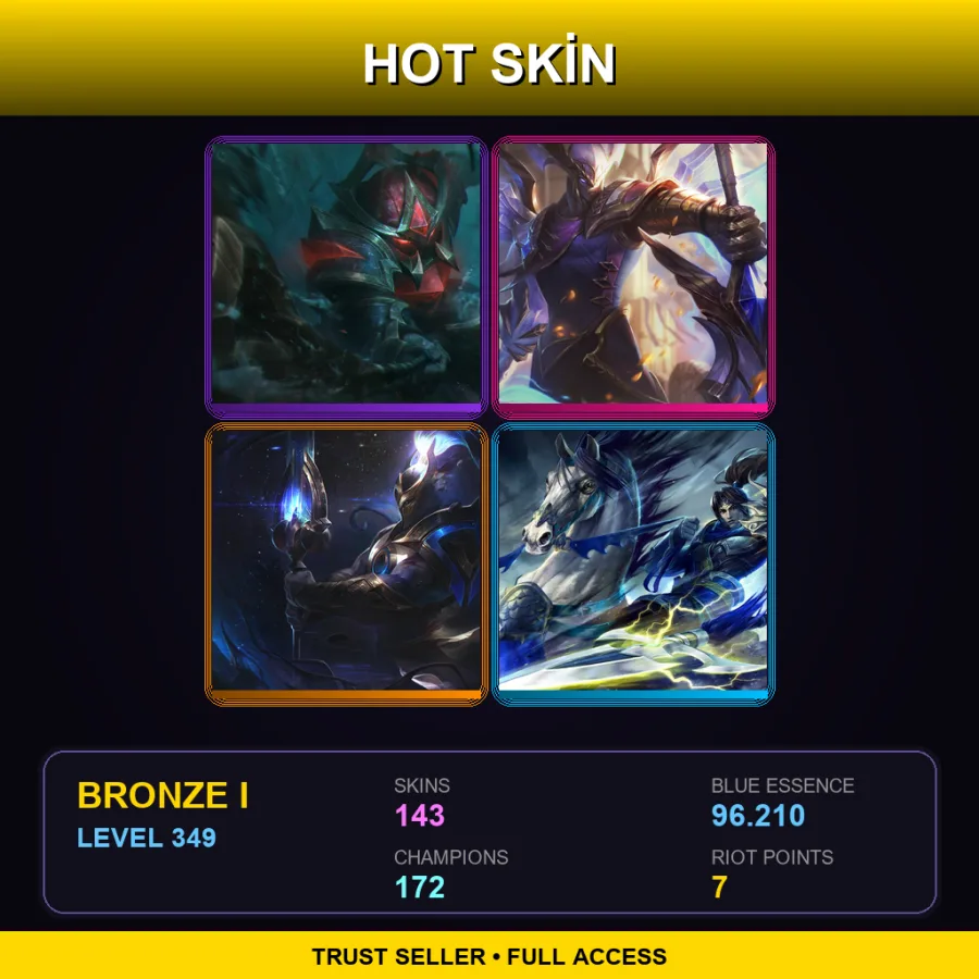 BR | Lv349 | Bronze I | 143 Skin | 172 Champ — LoL account
