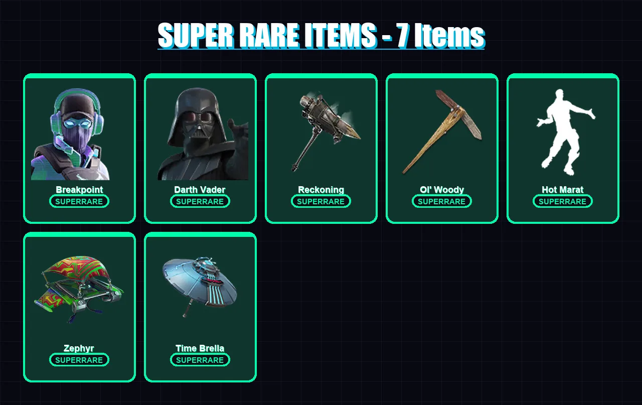[PC/PSN] | Breakpoint | Darth Vader | Frozen Raven | Shogun | Zenith | 116 skin | 109 pickaxe | 134 emote | 96 glider | Lv1453