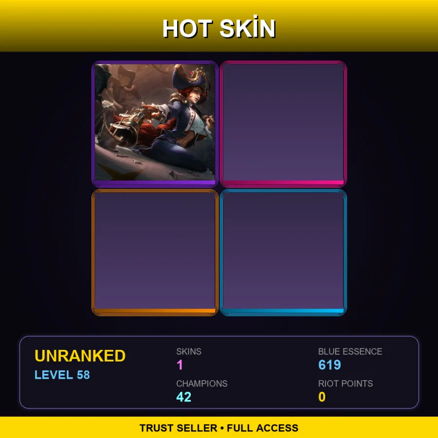 EUW | Lv58 | Unranked | 1 Skin | 42 Champ