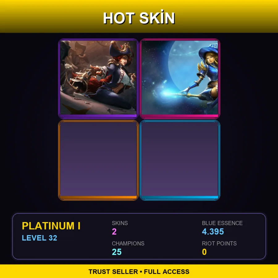 TR | Lv32 | Platinum I | 2 Skin | 25 Champ
