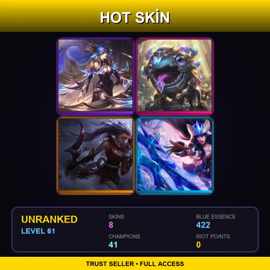 VN | Lv61 | Unranked | 8 Skin | 41 Champ — Blood Moon Diana