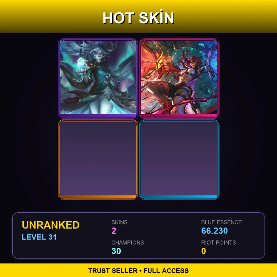 VN | Lv31 | Unranked | 2 Skin | 30 Champ