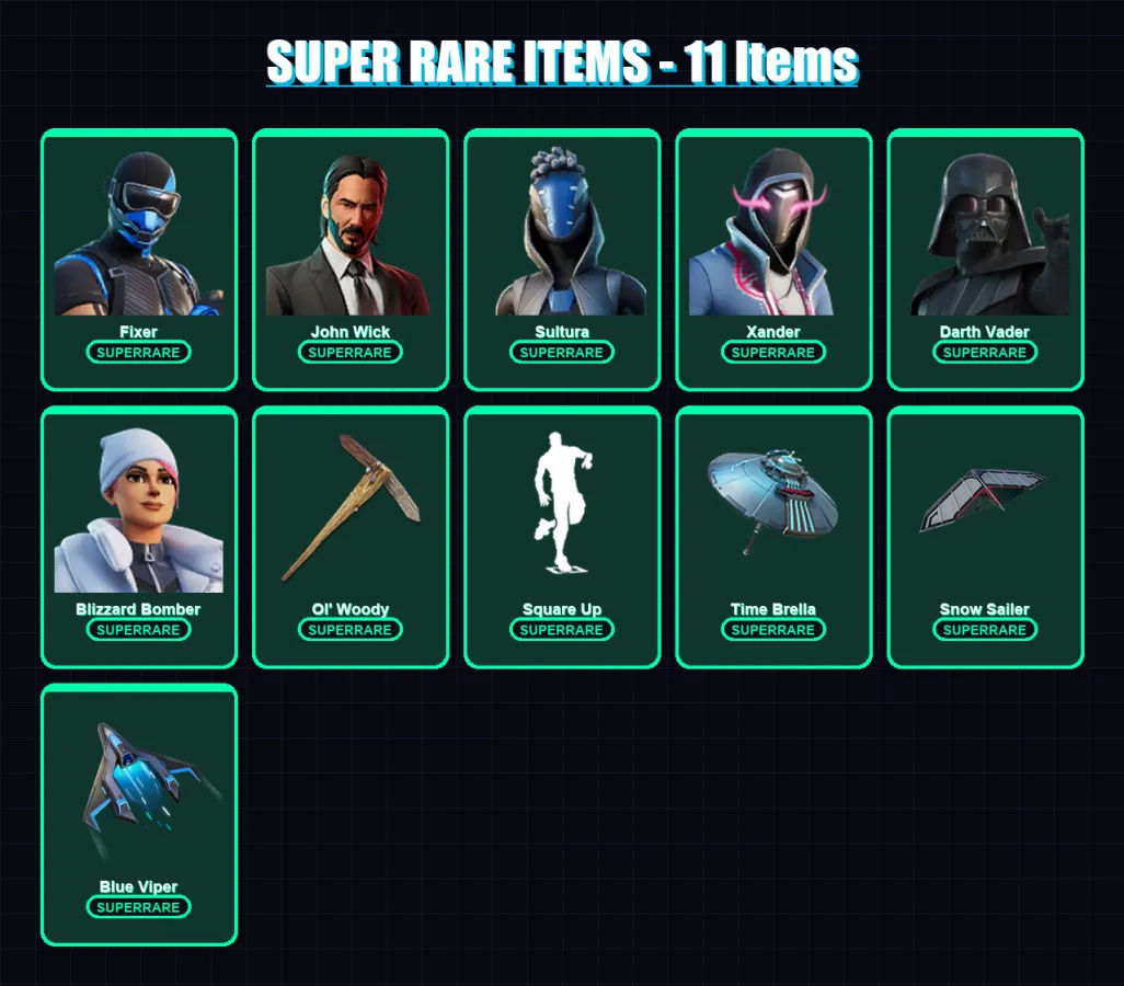 [PC] | Fixer | John Wick | Sultura | Xander | Darth Vader | 228 skin | 253 pickaxe | 134 emote | 184 glider | Lv2881 — Fortnite account