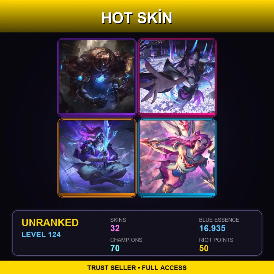 TR | Lv124 | Unranked | 32 Skin | 70 Champ