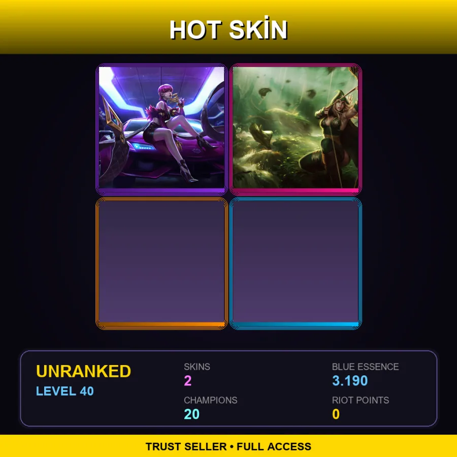 EUNE | Lv40 | Unranked | 2 Skin | 20 Champ