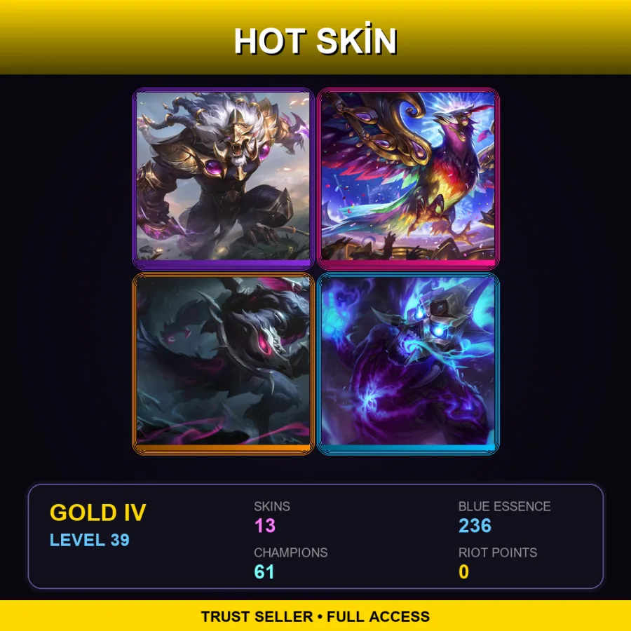 EUNE | Lv39 | Gold IV | 13 Skin | 61 Champ