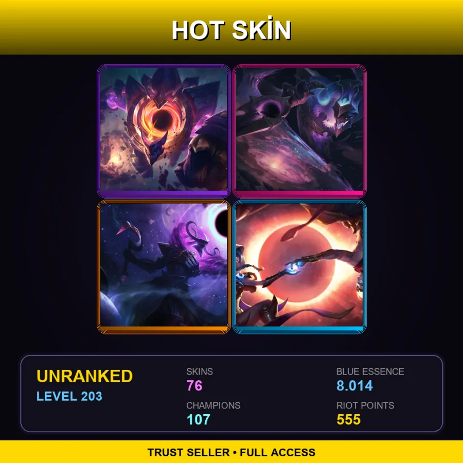 EUNE | Lv203 | Unranked | 76 Skin | 107 Champ