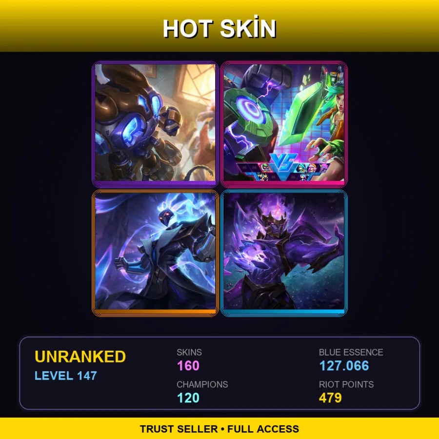 EUW | Lv147 | Unranked | 160 Skin | 120 Champ