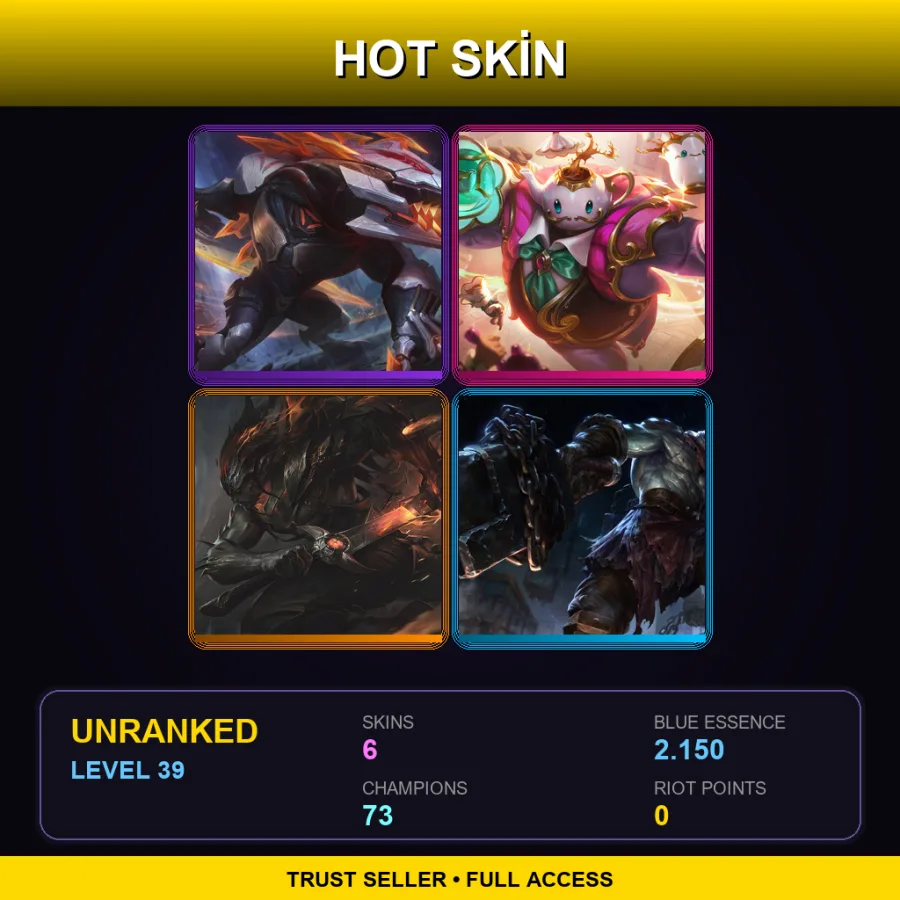 SG | Lv39 | Unranked | 6 Skin | 73 Champ
