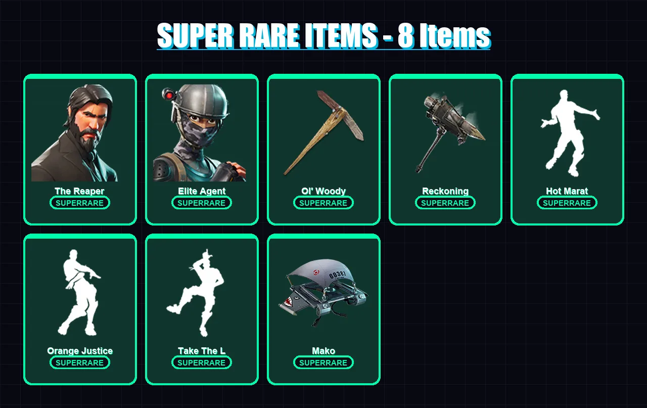 [PC/XBOX/PSN] | The Reaper | Elite Agent | Rox | Enforcer | Omega | 56 skin | 32 pickaxe | 37 emote | 33 glider | Lv556