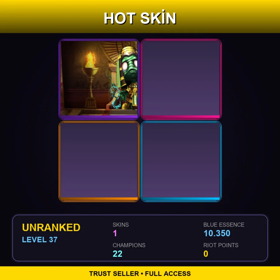 SG | Lv37 | Unranked | 1 Skin | 22 Champ