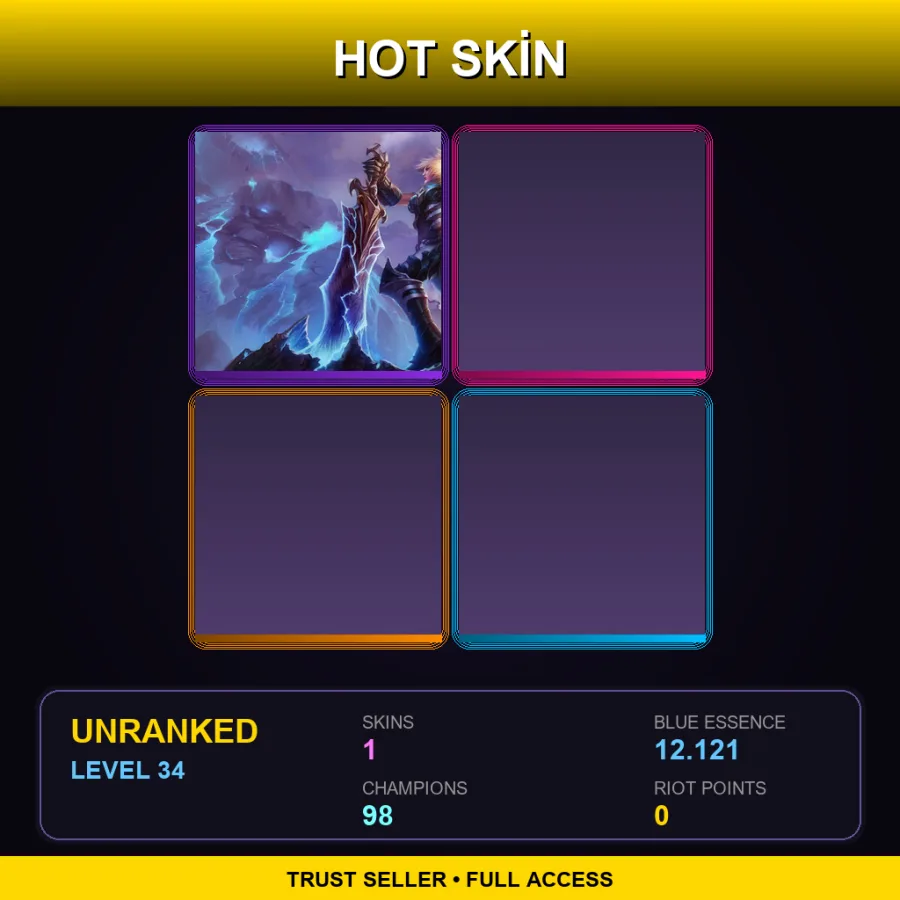 VN | Lv34 | Unranked | 1 Skin | 98 Champ