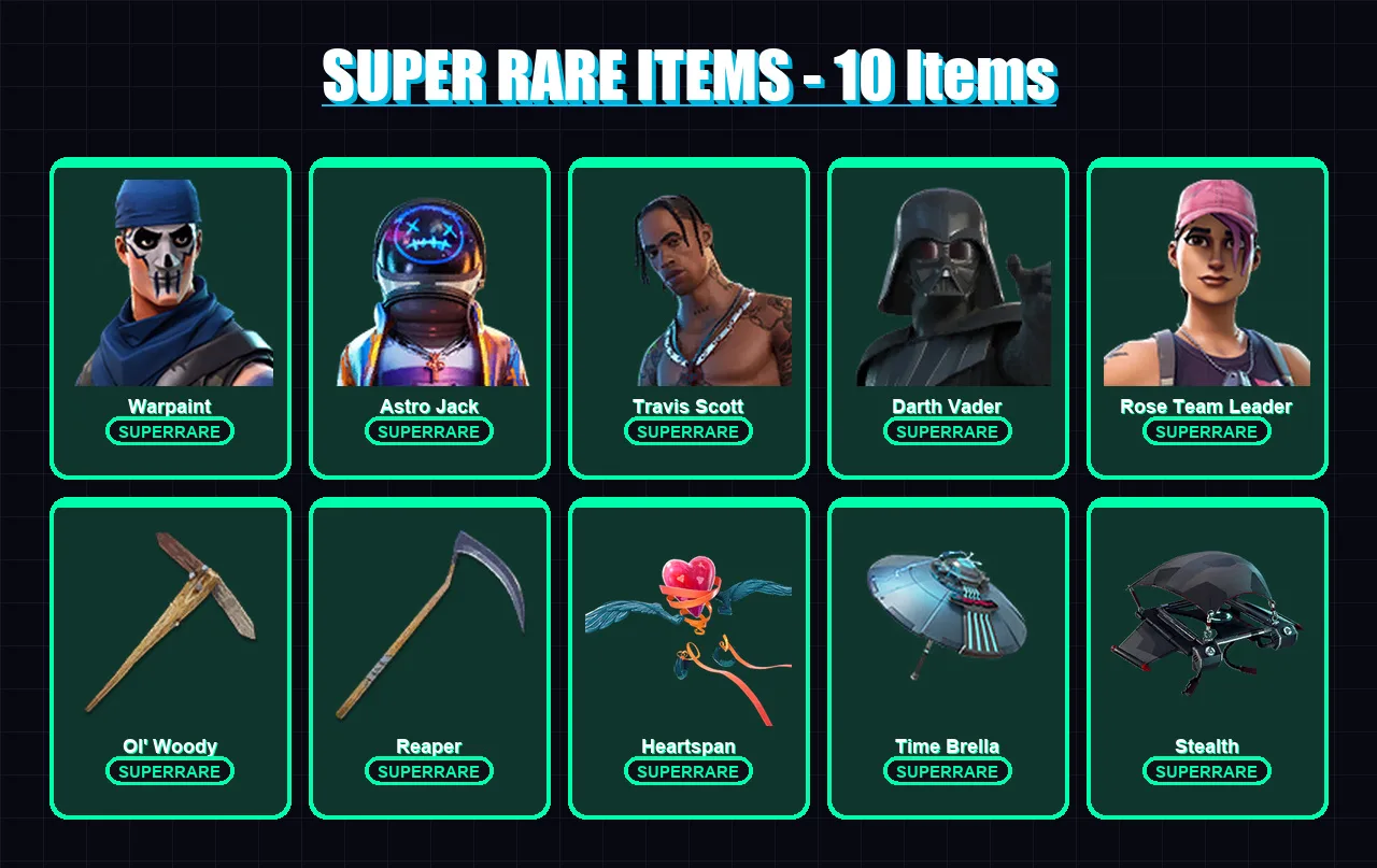 [PC/XBOX/PSN] | Warpaint | Astro Jack | Travis Scott | Darth Vader | Rose Team Leader | 452 skin | 443 pickaxe | 387 emote | 303 glider | Lv4381