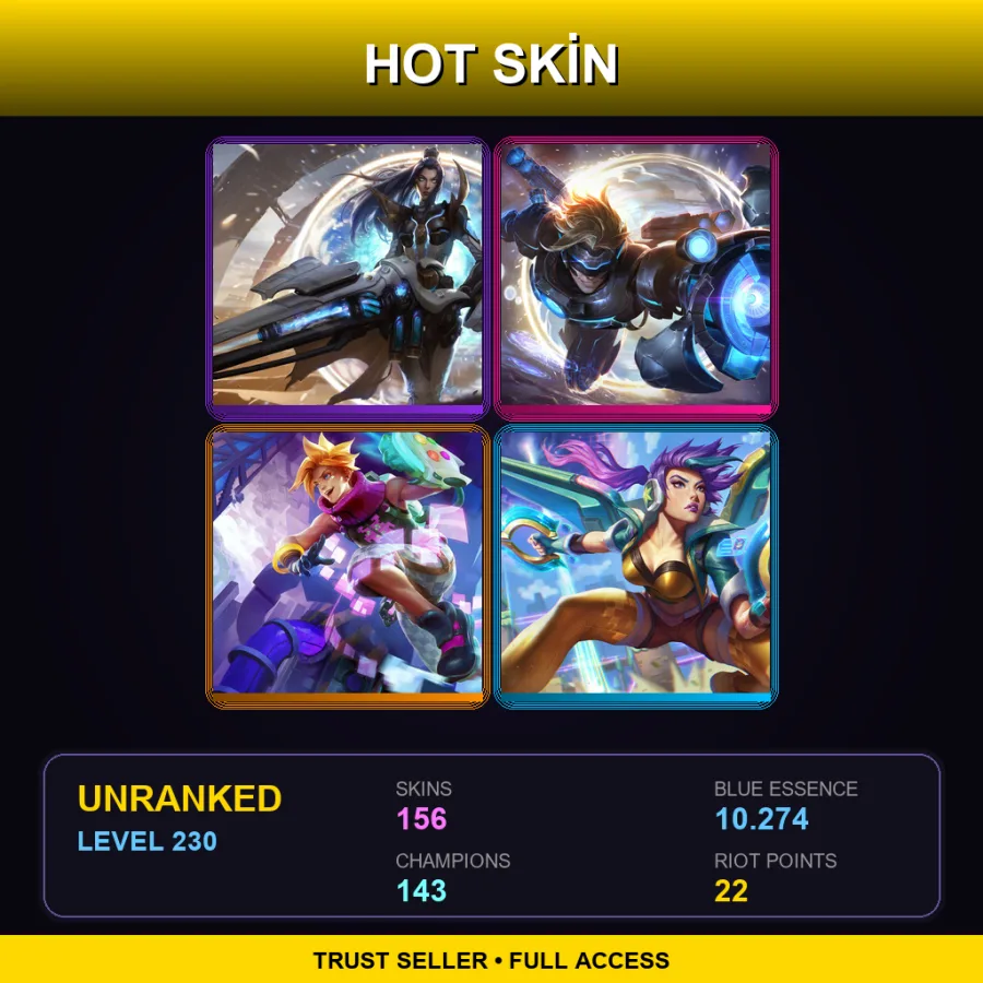 EUW | Lv230 | Unranked | 156 Skin | 143 Champ