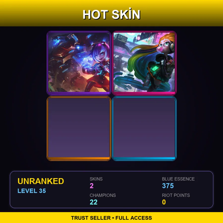 EUNE | Lv35 | Unranked | 2 Skin | 22 Champ — LoL account