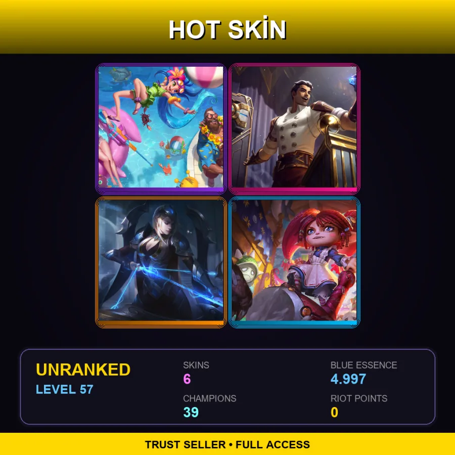 VN | Lv57 | Unranked | 6 Skin | 39 Champ