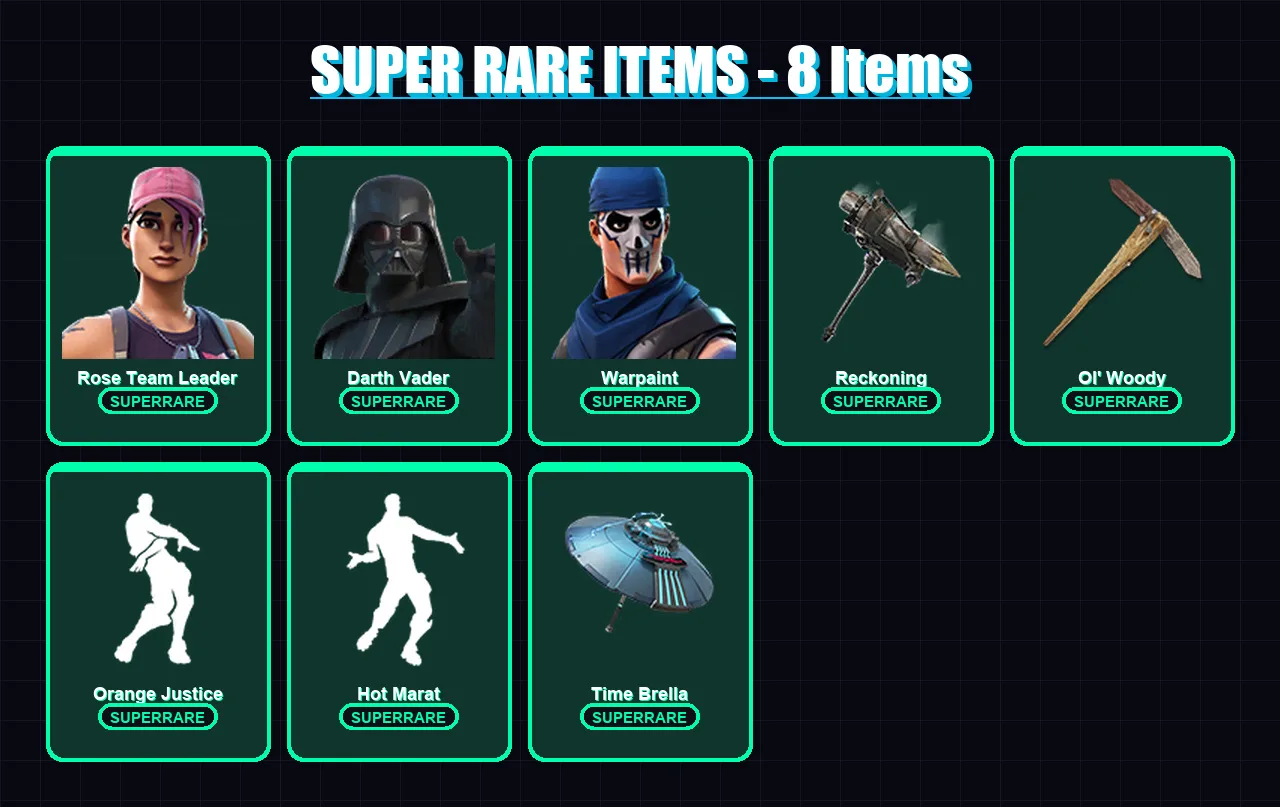 [PC/PSN] | Rose Team Leader | Darth Vader | Warpaint | Blackheart | Spectra Knight | 84 skin | 94 pickaxe | 92 emote | 94 glider | Lv1135