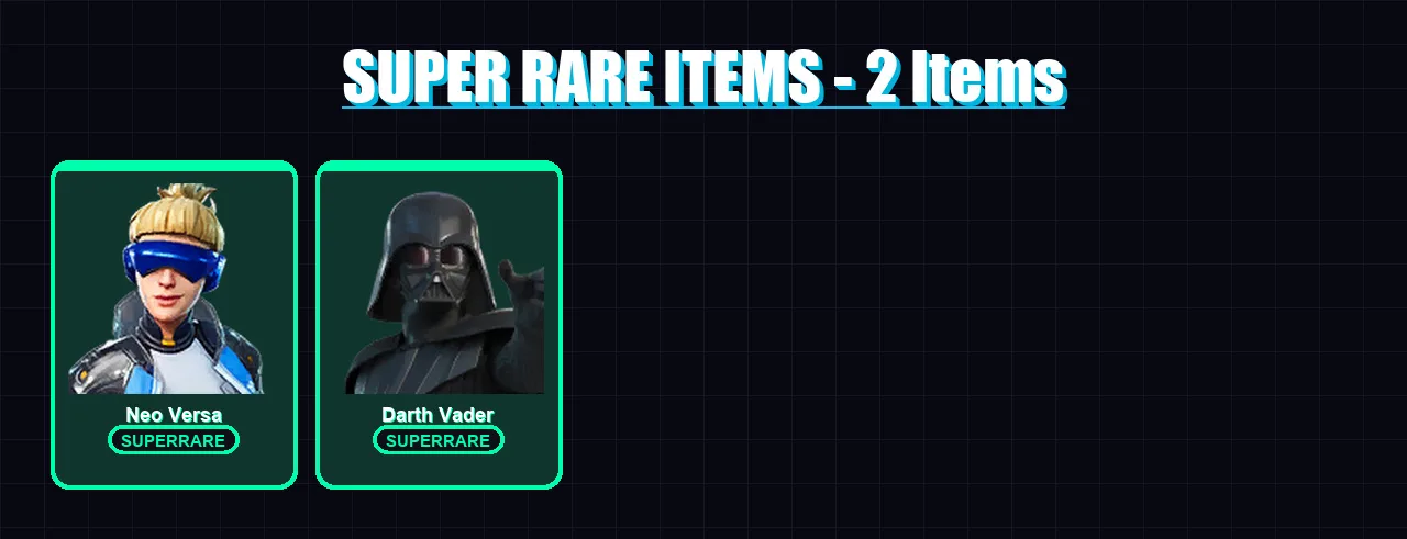 [PS4/PS5/XBOX/PC] | Neo Versa | Darth Vader | Son Goku | Mandalorian | Malik | 107 skin | 142 pickaxe | 128 emote | 116 glider | Lv2425