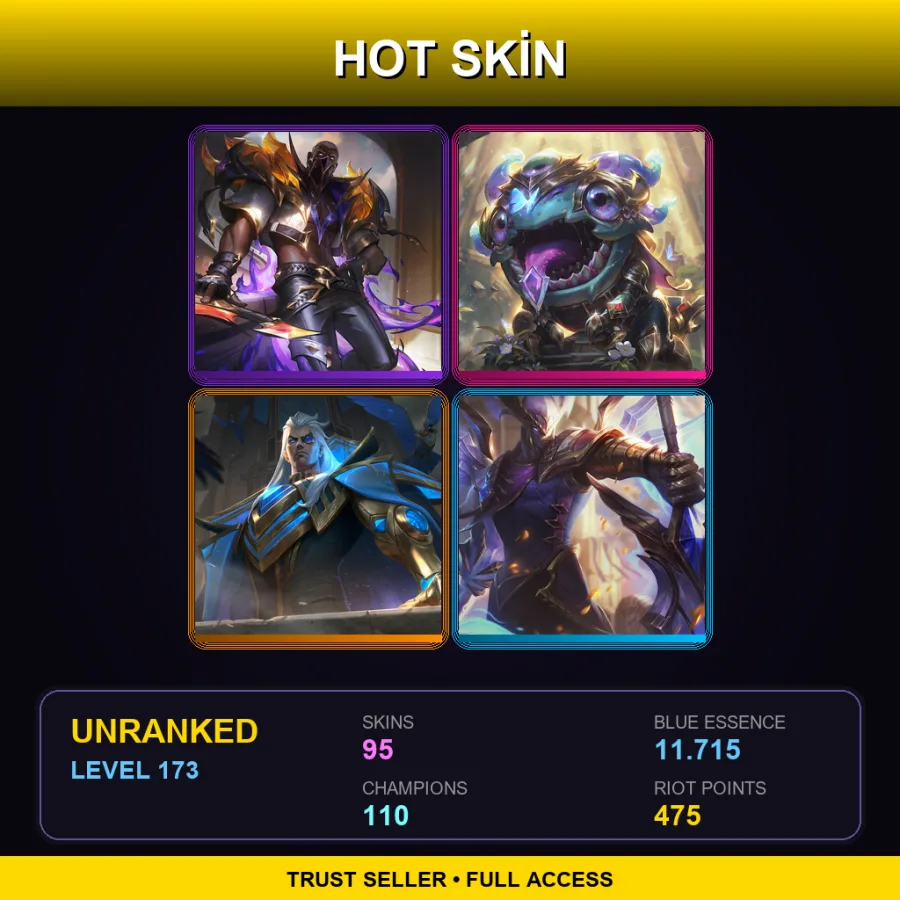 BR | Lv173 | Unranked | 95 Skin | 110 Champ — LoL account