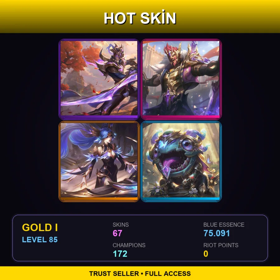 SG | Lv85 | Gold I | 67 Skin | 172 Champ