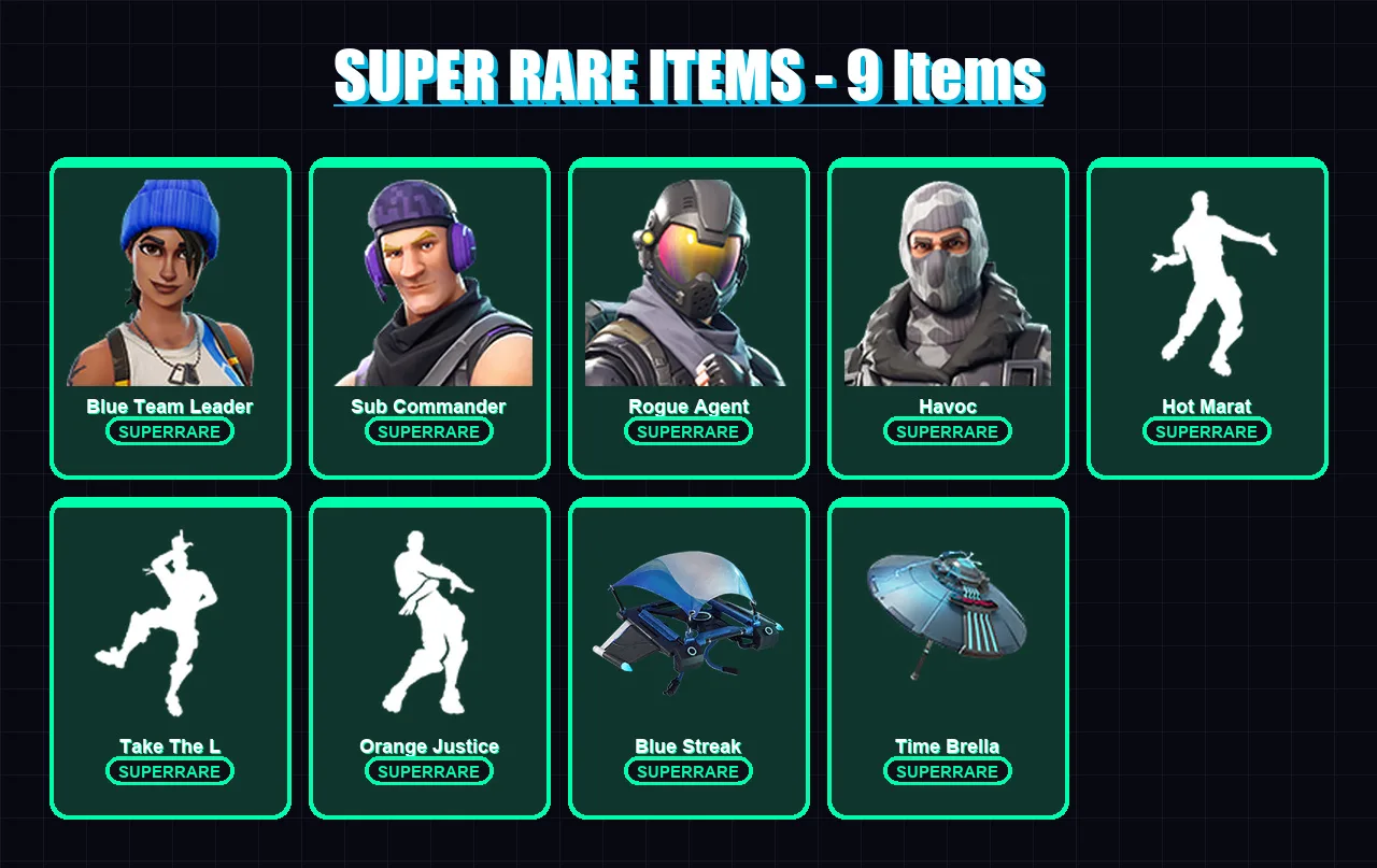 [PS4/PS5/XBOX/PC] | Blue Team Leader | Sub Commander | Rogue Agent | Havoc | Drift | 24 skin | 17 pickaxe | 35 emote | 23 glider | Lv357