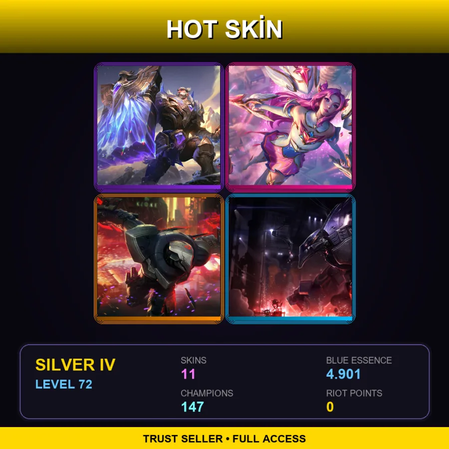 VN | Lv72 | Silver IV | 11 Skin | 147 Champ