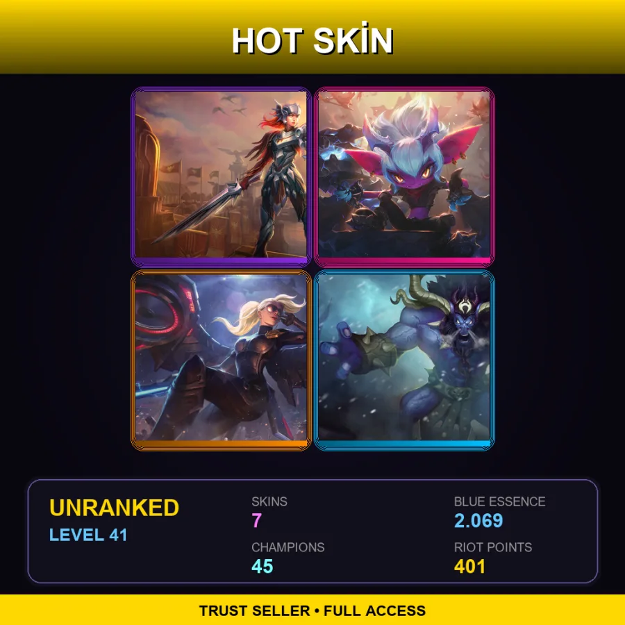 EUW | Lv41 | Unranked | 7 Skin | 45 Champ