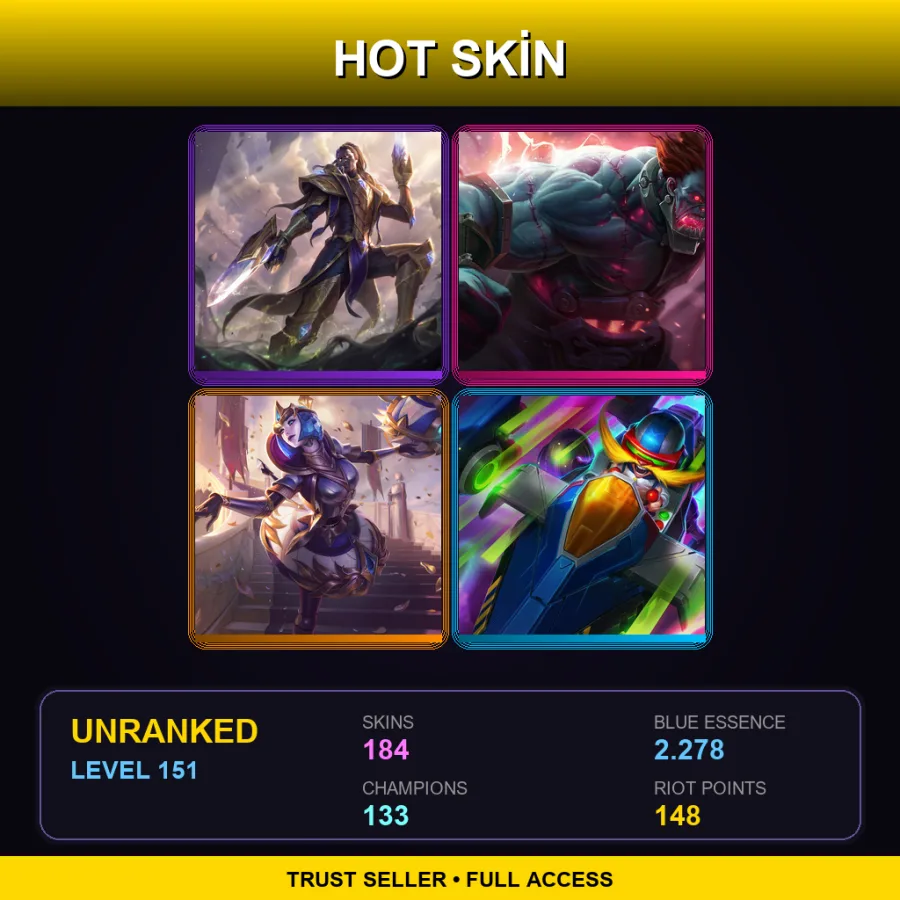 LAN | Lv151 | Unranked | 184 Skin | 133 Champ