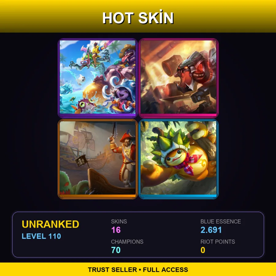 LAN | Lv110 | Unranked | 16 Skin | 70 Champ