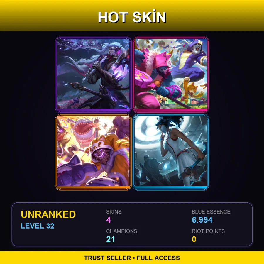 LAS | Dream Dragon Yasuo | Pretty Kitty Rengar | Meowkai | Nurse Akali | 4 Skin | 21 Champ | Lv32