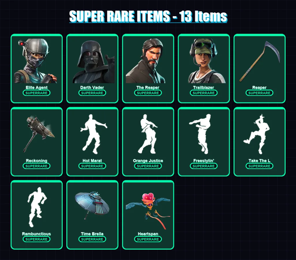 [PC/PSN] | Elite Agent | Darth Vader | The Reaper | Trailblazer | Frostbite | 185 skin | 223 pickaxe | 181 emote | 180 glider | Lv2688