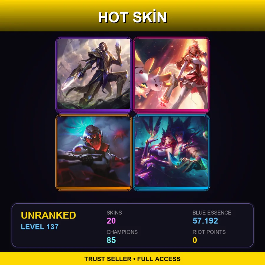 VN | Lv137 | Unranked | 20 Skin | 85 Champ — Lancer Zero Hecarim
