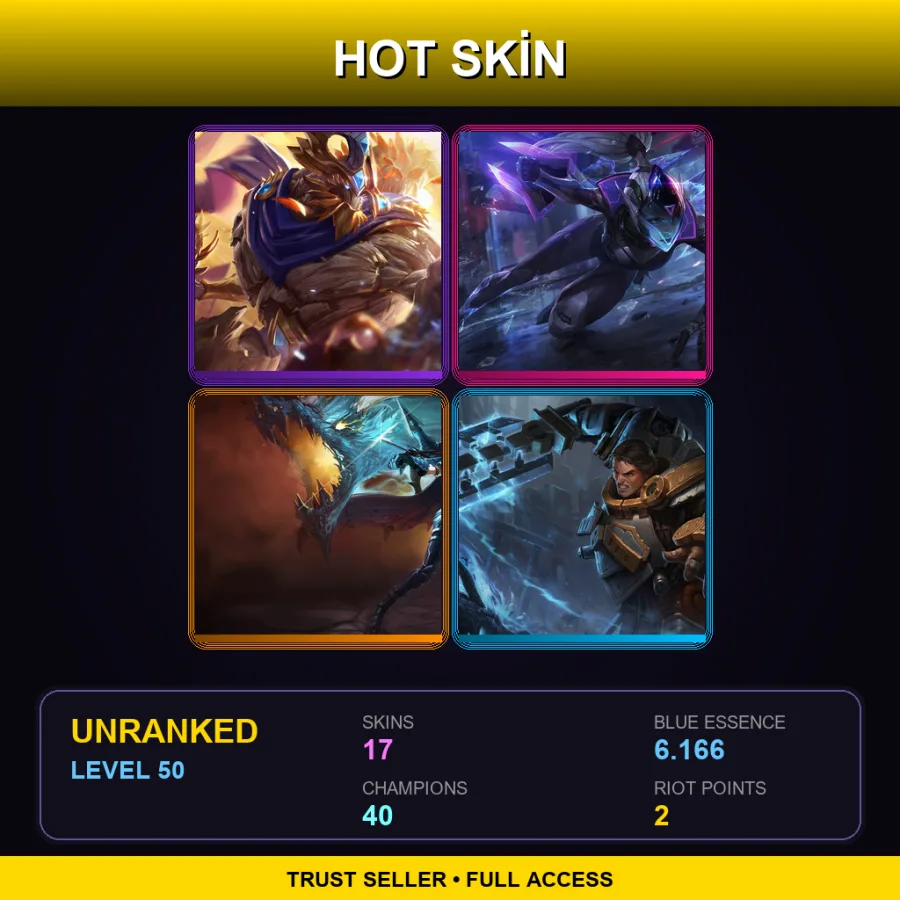 TR | Lv50 | Unranked | 17 Skin | 40 Champ