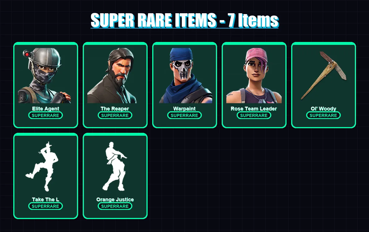 [PC/XBOX] | Elite Agent | The Reaper | Warpaint | Rose Team Leader | Carbide | 21 skin | 17 pickaxe | 18 emote | 25 glider | Lv257