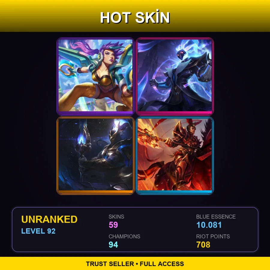 EUNE | Lv92 | Unranked | 59 Skin | 94 Champ