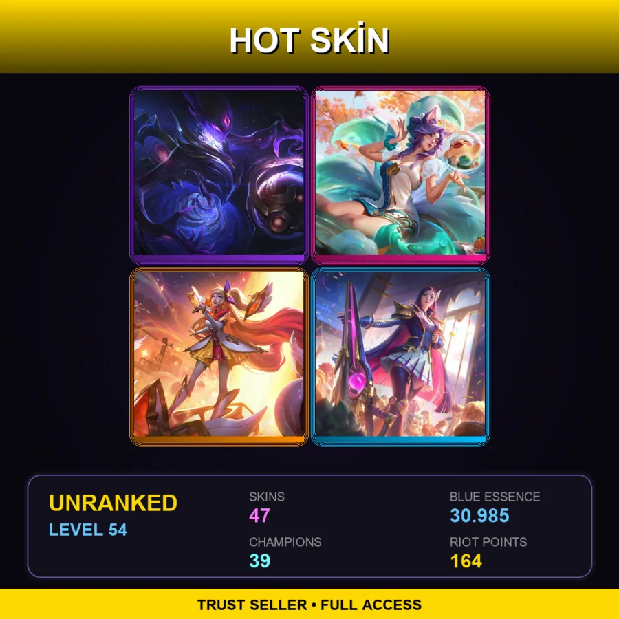 NA | Lv54 | Unranked | 47 Skin | 39 Champ