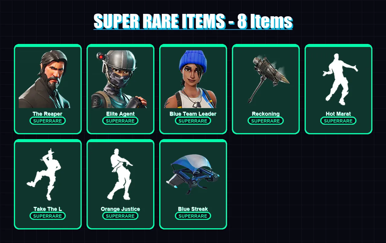 [PS4/PS5/XBOX/PC] | The Reaper | Elite Agent | Blue Team Leader | Fade | Ragnarok | 67 skin | 38 pickaxe | 63 emote | 50 glider | Lv671 — Fortnite account