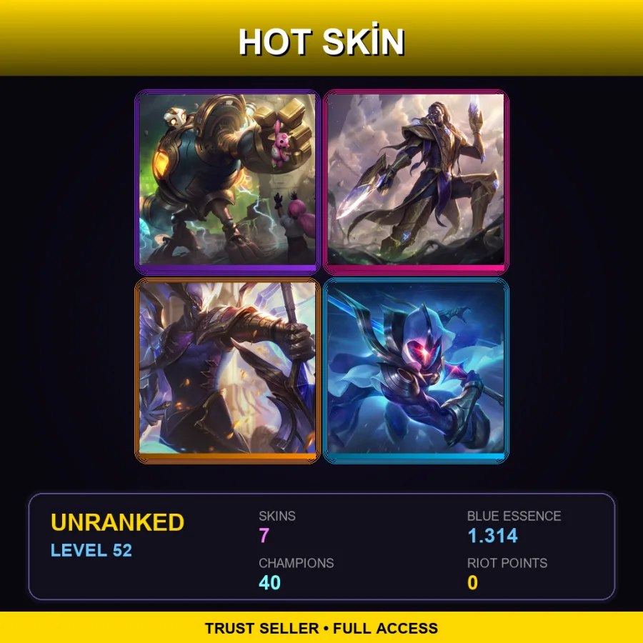 EUW | Lv52 | Unranked | 7 Skin | 40 Champ