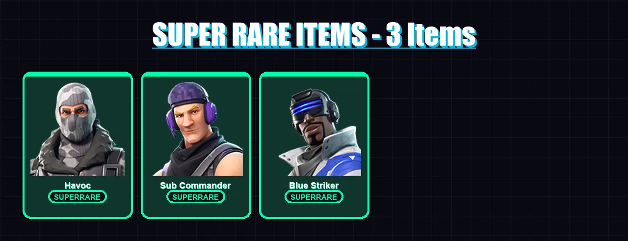 [PS4/PS5/XBOX/PC] | Havoc | Sub Commander | Blue Striker | Lynx | Zenith | 10 skin | 7 pickaxe | 10 emote | 7 glider | Lv46