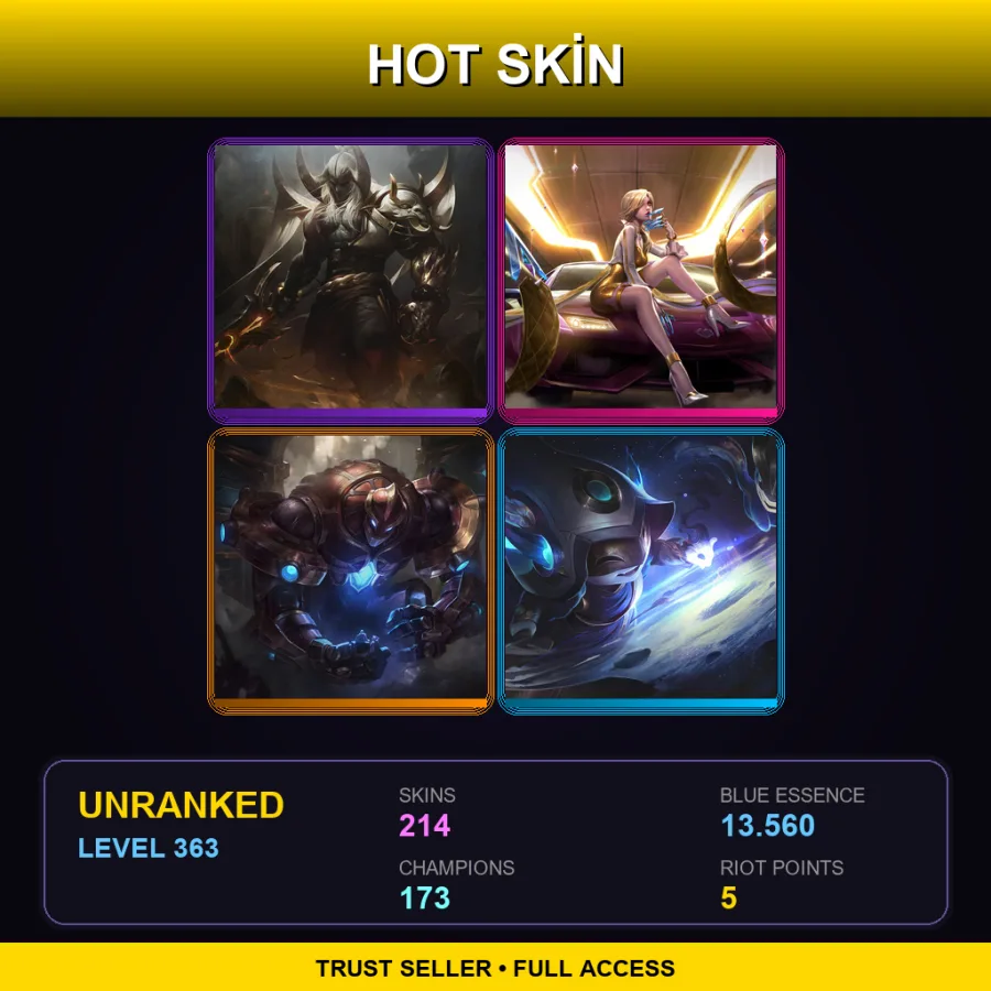 ME | Lv363 | Unranked | 214 Skin | 173 Champ