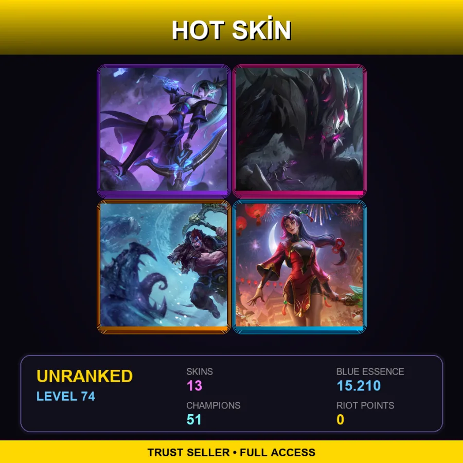 LAS | Lv74 | Unranked | 13 Skin | 51 Champ — Woad King Darius