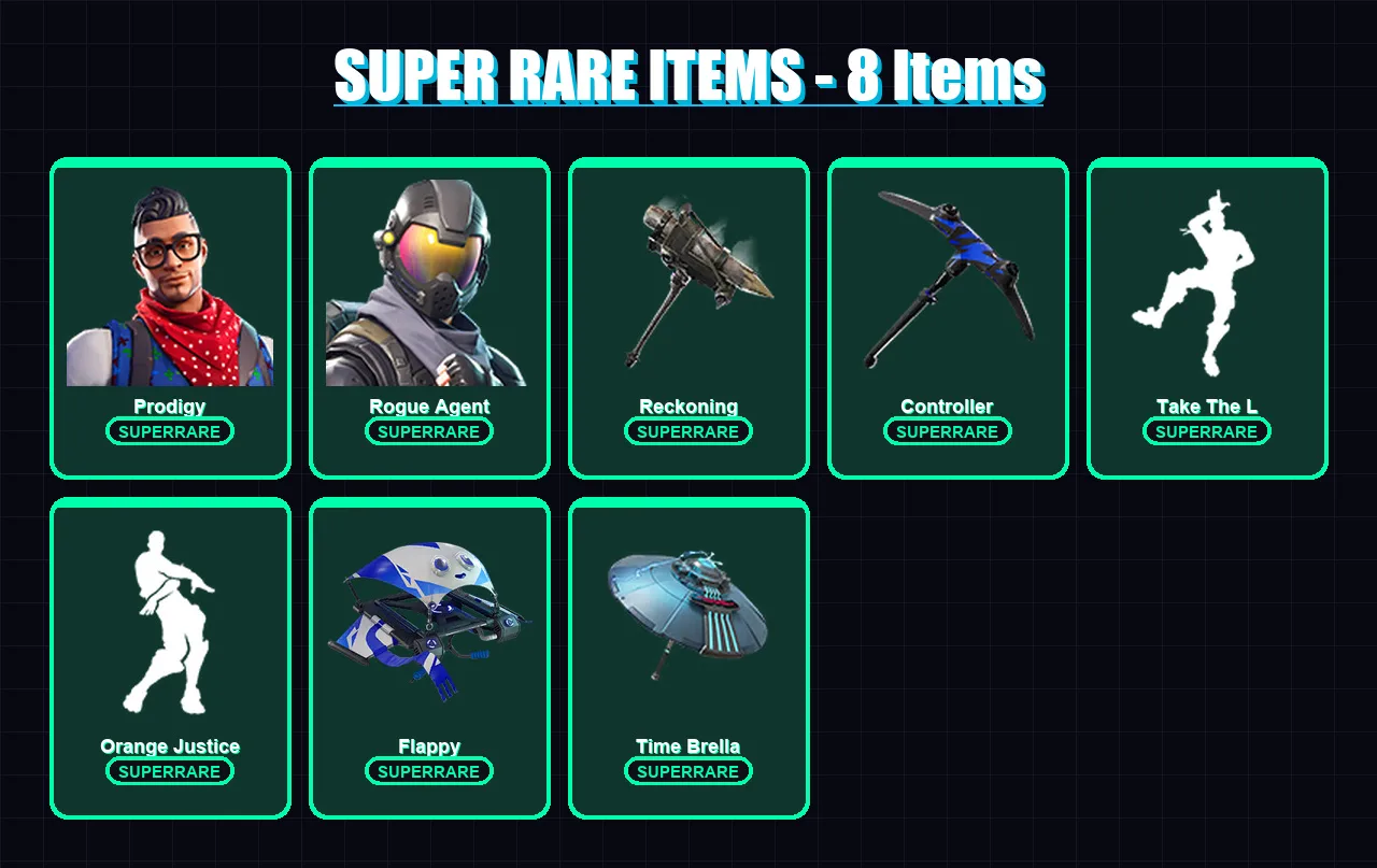 [PC/XBOX] | Prodigy | Rogue Agent | Ragnarok | Omegarok | Omega | 76 skin | 56 pickaxe | 57 emote | 60 glider | Lv741