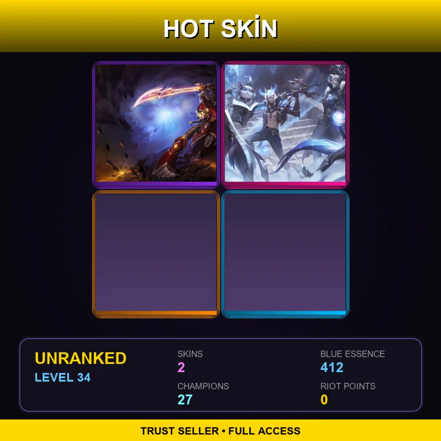 EUW | Lv34 | Unranked | 2 Skin | 27 Champ — Ionia Master Yi